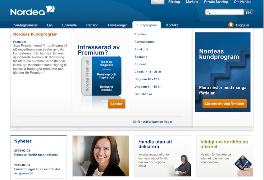 Nordea Screenshot